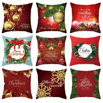 Наволочка Рождественское украшение для дома Красная коллекция Чехол для подушки Лось Чехол для подушки Праздничная снежинка 2022 40X40cm