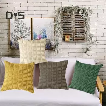 Наволочка с 3D-узором «Колос пшеницы» короткая плюшевая наволочка со скрытой молнией для спальни, гостиной, дивана, украшения для новогодней вечеринки 45x45cm оранжевый