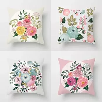 Наволочка с акварелью в старинном стиле для украшения интерьера, офиса, гостиной, дома 40x40cm