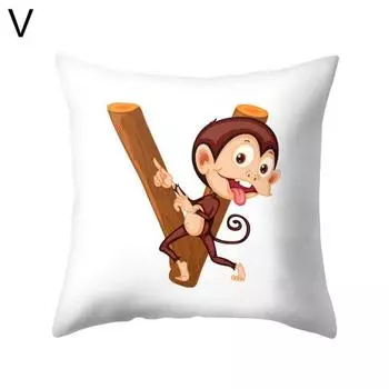 Наволочка с английской буквой «Обезьяна», чехол для подушки, диван-кровать, автомобиль, кафе, офисный декор L