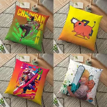 Наволочка с бензопилой, человек, Pochita, 45 см, детская наволочка с принтом, детская подушка для дивана с мультяшным рисунком, подарок, без вставки для подушки 1