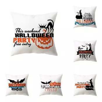 Наволочка с буквенным принтом, наволочка на тему Хэллоуина, наволочка для дивана, стула, кровати, домашний декор 40x40cm