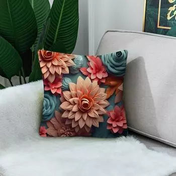 Наволочка с цветочным принтом, сменная наволочка, тканевая наволочка, которую можно стирать в машине, наволочка с принтом B