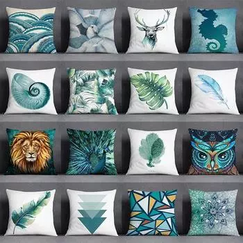 Наволочка с цветочным рисунком для животных, украшение интерьера, офисная, гостиная, домашняя наволочка 40x40cm