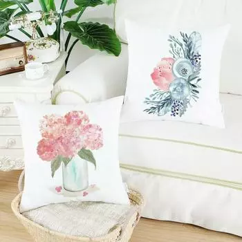 Наволочка с цветочным узором, квадратная, для подушки, для автомобиля, домашнего декора, дивана, кровати, полиэстер, гирлянда, декоративные наволочки 45x45 см 450mm*450mm