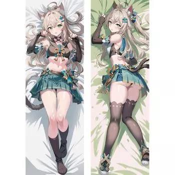 Наволочка с декором в стиле аниме Genshin Impact Kirara Dakimakura Waifu, наволочка с 2-сторонним принтом, обнимающая подушка для тела, подарки отаку 120x40cm Pillowcase