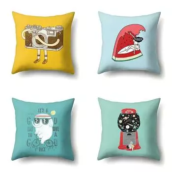 Наволочка с фруктами и животными, офисная подушка, чехол для гостиной, талии 40x40cm