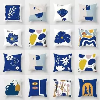 Наволочка с геометрическим абстрактным принтом в стиле ретро для автомобиля, украшения для офиса, гостиной, дома 40x40cm