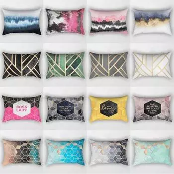Наволочка с геометрическим принтом из полиэстера, прямоугольная подушка, наволочка для дома 8#