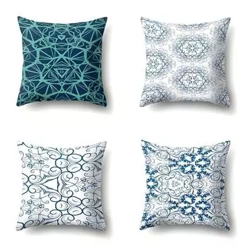 Наволочка с геометрическим рисунком, автомобильная подушка для поясницы, диван, мультяшка 40x40cm