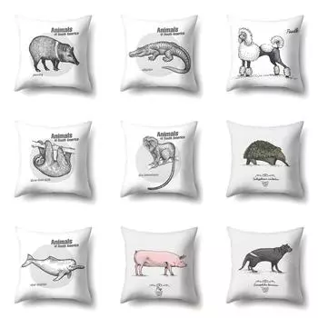 Наволочка с геометрическим животным, автомобиль, офис, наволочка, диван, спальня, гостиная 40x40cm