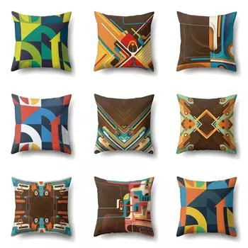 Наволочка с геометрической полосой для автомобиля, офиса, дивана, спальни, гостиной, наволочка 40x40cm