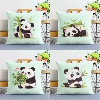 Наволочка с изображением бамбуковой панды для украшения общежития, офиса, гостиной, дома 40x40cm