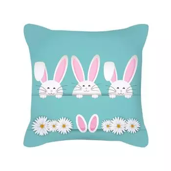 Наволочка с изображением кролика из мультфильма «Пасха», праздничный подарок, подушка не включает в себя сердцевину подушки Peach skin material
