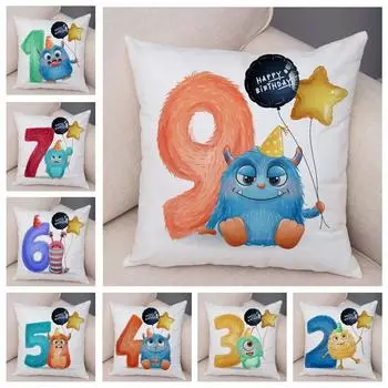 Наволочка с изображением монстра из мультфильма для офиса, гостиной, автомобиля, украшения для дома, наволочка 40x40cm