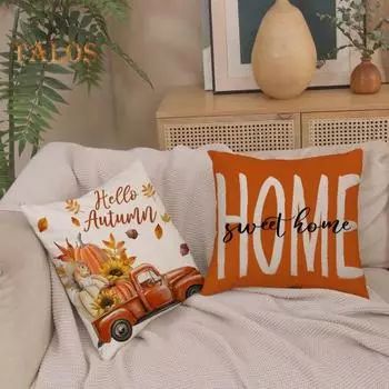 Наволочка с изображением осеннего урожая и Дня благодарения, не мнется, наволочка для подушки в стиле осеннего фермерского дома, легко чистится, чехол для декора осеннего дивана, домашний диван, кушетка 45x45cm