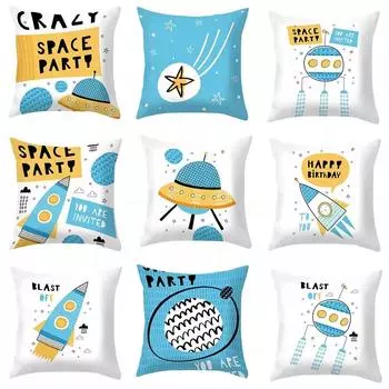 Наволочка с изображением пришельцев из космоса и НЛО для украшения общежития, офиса, гостиной, дивана, дома, наволочка 40x40cm