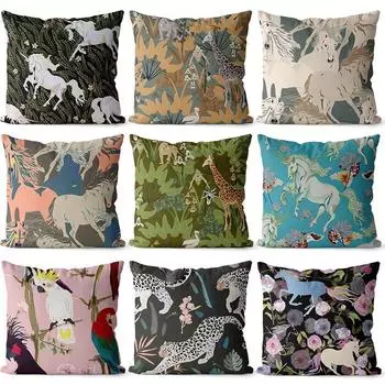 Наволочка с изображением растений в стиле ретро для украшения общежития, офиса, гостиной, дивана, домашней наволочки 40x40cm