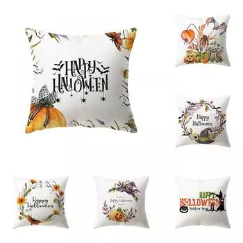 Наволочка с изображением тыквы и алфавита, тема Хэллоуина, наволочка для дивана, стула, кровати, домашний декор 40x40cm