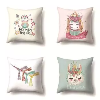 Наволочка с изображением животных, чехол для офисной подушки из альпаки, наволочка на пояс для гостиной 40x40cm