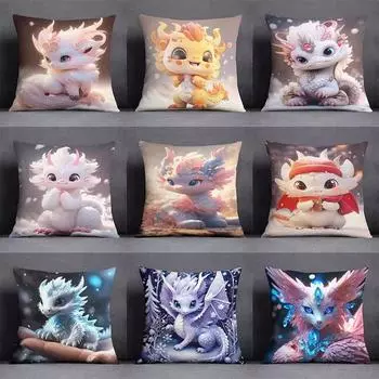 Наволочка с милым драконом для спальни, офиса, гостиной, дивана, дома, наволочка 40x40cm