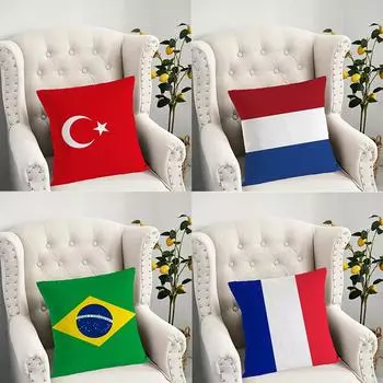 Наволочка с национальным флагом для украшения общежития, офиса, гостиной, дивана, домашней наволочки 40x40cm