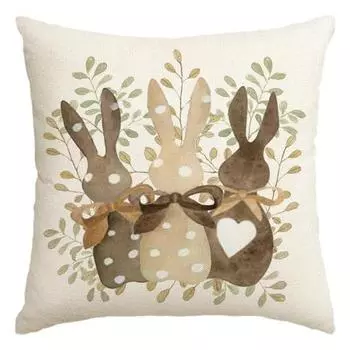 Наволочка с пасхальным кроликом, очень мягкая, износостойкая, моющаяся, не выцветающая, квадратная наволочка для дивана, наволочка D