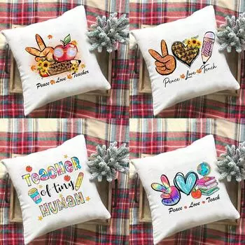 Наволочка с принтом Peach Love Teach, мягкая наволочка для спальни, подарок на день рождения для учителя