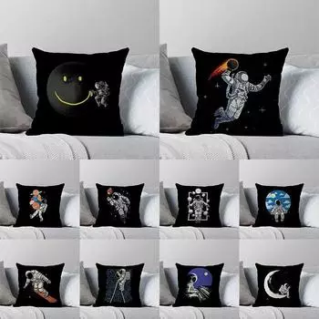 Наволочка с принтом серии «Астронавт» для дома, комнаты, офиса, гостиной, дивана, наволочка 45x45 см, наволочка из персиковой кожи 40x40cm