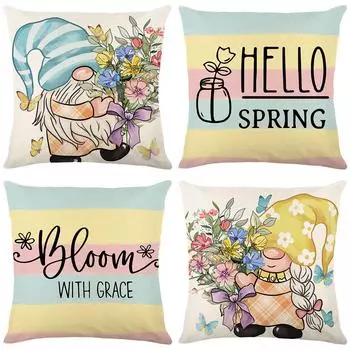 Наволочка с принтом в разноцветные полоски для дома, гостиной, дивана, наволочка для подушки 45*45cm JYM256-1