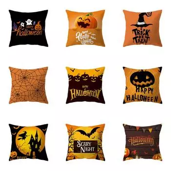 Наволочка с принтом в виде ужаса на тему Хэллоуина для украшения дивана в гостиной, квадратная подушка из полиэстера 40X40CM