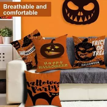 Наволочка с принтом ведьмы, паука, призрака, скрытая застежка-молния, наволочка для подушки для спальни, гостиной