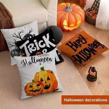 Наволочка с принтом ведьмы, паука, призрака, скрытая застежка-молния, наволочка для подушки для спальни, гостиной, дивана, праздничного украшения для вечеринки L