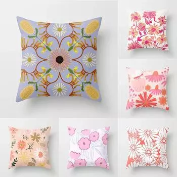 Наволочка с психоделическим цветочным принтом «Лепестки» для офиса, гостиной, автомобиля, украшения для дома, наволочка 40x40cm