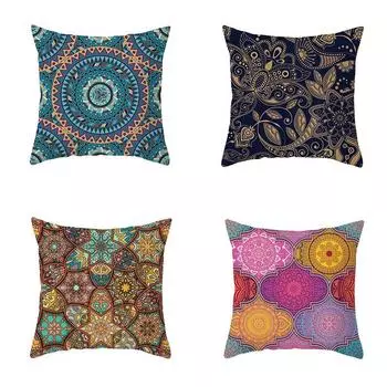 Наволочка с ретро-мандалой для офиса, гостиной, дома, наволочка для автомобиля, украшения 40x40cm