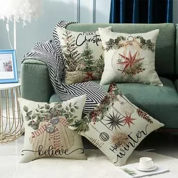 Наволочка с рисунком дерева и сетки в деревенском стиле для украшения дома