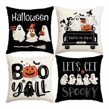 Наволочка с рисунком из мультфильма «Призрак» квадратной формы для спальни, гостиной, дивана, вечеринки на Хэллоуин