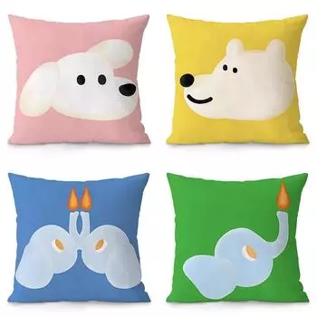 Наволочка с рисунком из мультфильма «Животное» для украшения общежития, офиса, гостиной, дивана, дома, наволочка 40x40cm