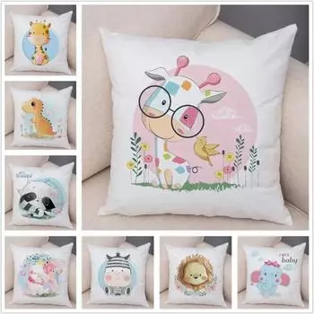 Наволочка с рисунком из мультфильма «Животное» для украшения интерьера, офиса, гостиной, дома, наволочка 40x40cm