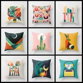 Наволочка с рисунком лунного кактуса для офиса, гостиной, дома, наволочка для автомобиля, украшения 40x40cm