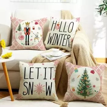 Наволочка с рисунком рождественского элемента, дизайн с потайной молнией, невыцветающая, современное украшение для дома, наволочка I