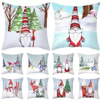 Наволочка с рисунком Санта-Клауса, квадратная наволочка, украшение для дома и офиса, наволочка 40X40CM