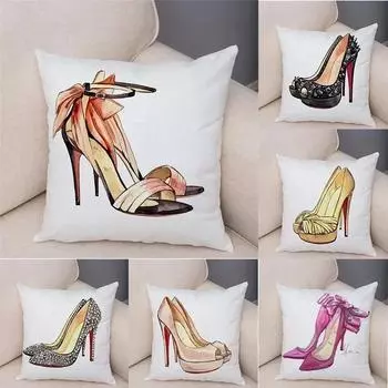 Наволочка с рисунком женских высоких каблуков для автомобиля, украшения для офиса, гостиной, дивана, дома 40x40cm
