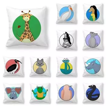 Наволочка с рисунком животного, украшение дома, спальня, гостиная, диван, наволочка, наволочка с принтом змеи, жирафа и зебры 40x40cm
