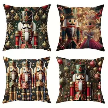 Наволочка с рождественским декором и рисунком принцессы Щелкунчика подойдет для домашней комнаты, гостиной, дивана, наволочки 40x40cm