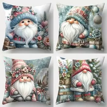 Наволочка с рождественским гномом, украшение для праздничной вечеринки в гостиную, чехол для дивана, различные украшения для дома в комнатах 40x40cm
