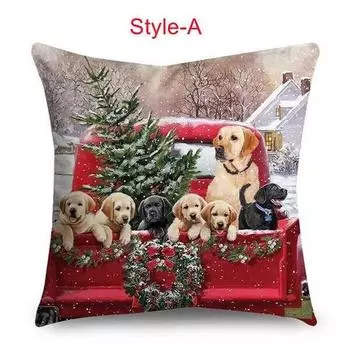 Наволочка с рождественским принтом, для дивана, автомобиля, дома, наволочка на пояс, держатель для наволочки One Size красный