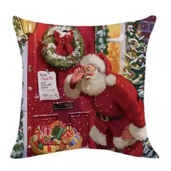 Наволочка с рождественским принтом, для дивана, автомобиля, дома, наволочка на пояс, держатель для наволочки One Size красный