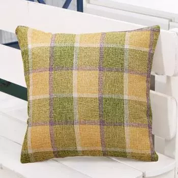 Наволочка с рождественским принтом в клетку и скрытой молнией, квадратная форма, двухсторонний принт для офисного дивана красный