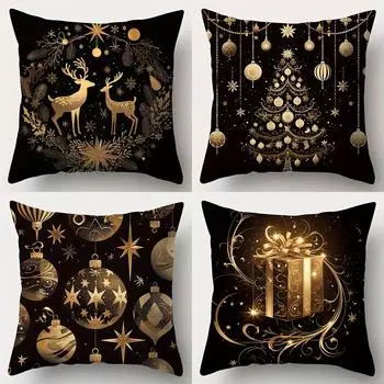 Наволочка с рождественской тематикой для украшения дома, праздника, вечеринки, наволочка, подходящая для комнаты, гостиной, дивана, наволочка для подушки, подарок 40x40cm